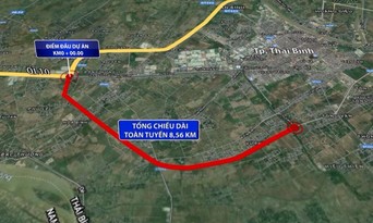  Bản đồ dự án tuyến đường vành đai phía Nam thành phố Thái Bình