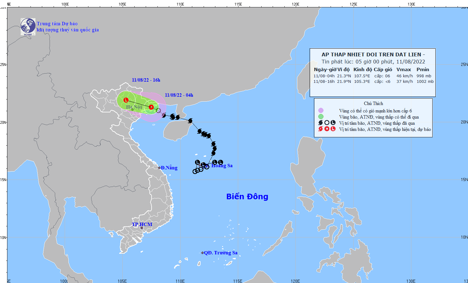  Bão số 2 (bão Mulan) suy yếu thành áp thấp nhiệt đới