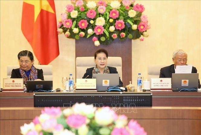 Chủ tịch Quốc hội Nguyễn Thị Kim Ngân và các Phó Chủ tịch Quốc hội sẽ điều hành phiên họp. Ảnh: TTXVN