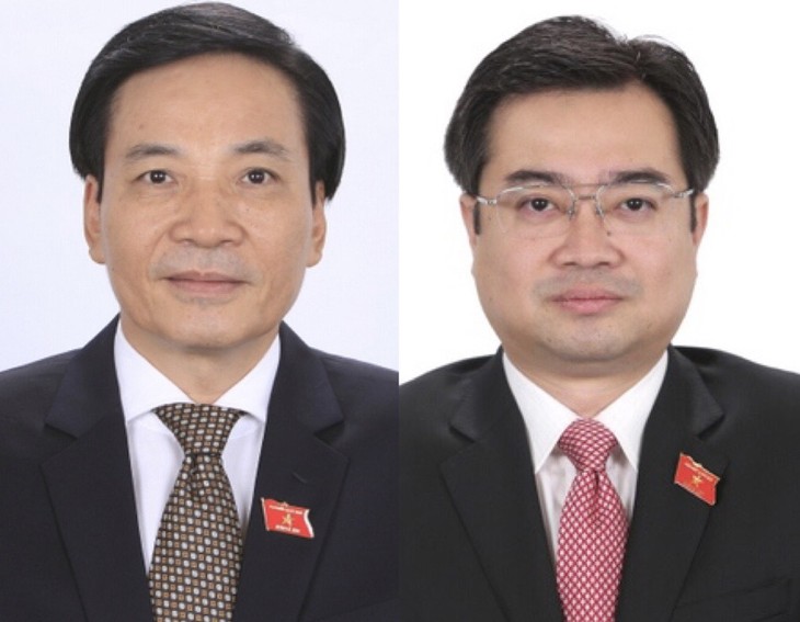 Phó Chủ nhiệm Văn phòng Chính phủ Trần Văn Sơn (ảnh trái); Thứ trưởng Bộ Xây dựng Nguyễn Thanh Nghị (ảnh phải)