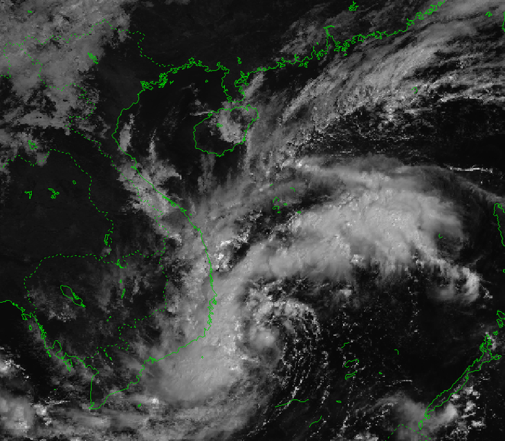Hình ảnh vị trí tâm áp thấp nhiệt đới (lúc 09 giờ ngày 26/10) - Ảnh Trung tâm Dự báo khí tượng thủy văn quốc gia
