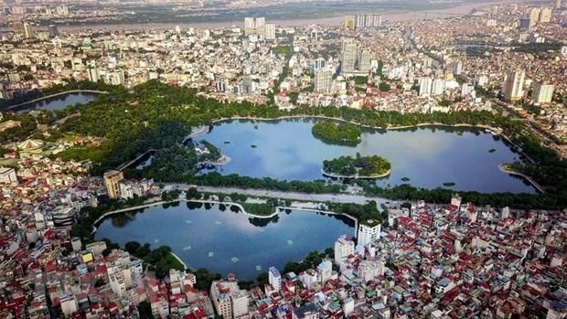 Quần thể hồ Bảy Mẫu, hồ Ba Mẫu và hồ Thiền Quang ở Hà Nội. Ảnh: TTXVN
