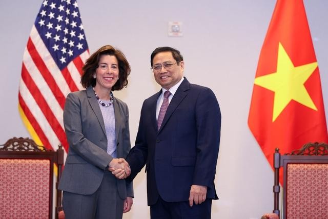 Thủ tướng Chính phủ Phạm Minh Chính tiếp Bộ trưởng Thương mại Hoa Kỳ Gina Raimondo - Ảnh: VGP