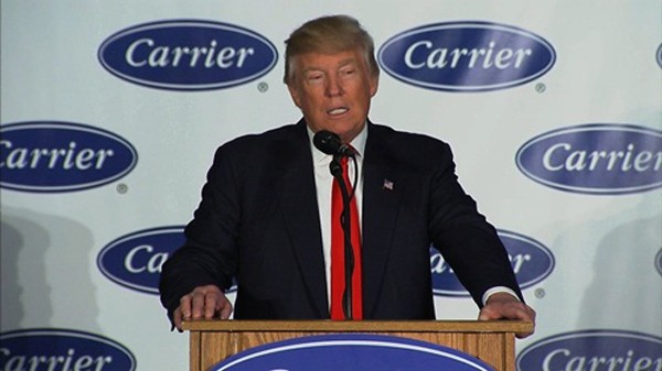 Donald Trump cho rằng Carrier đã làm một việc "đúng đắn". Ảnh:NBC