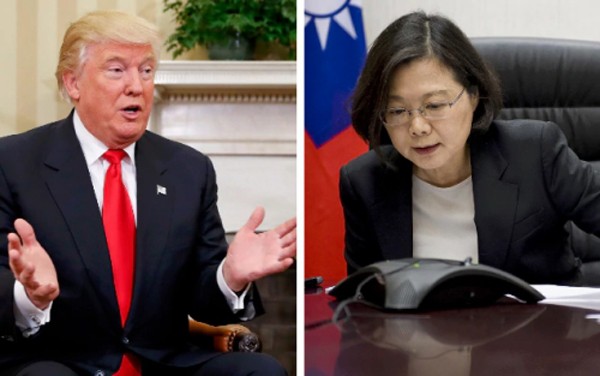 Tổng thống Mỹ đắc cử Donald Trump và lãnh đạo Đài Loan Thái Anh Văn. Ảnh:Telegraph