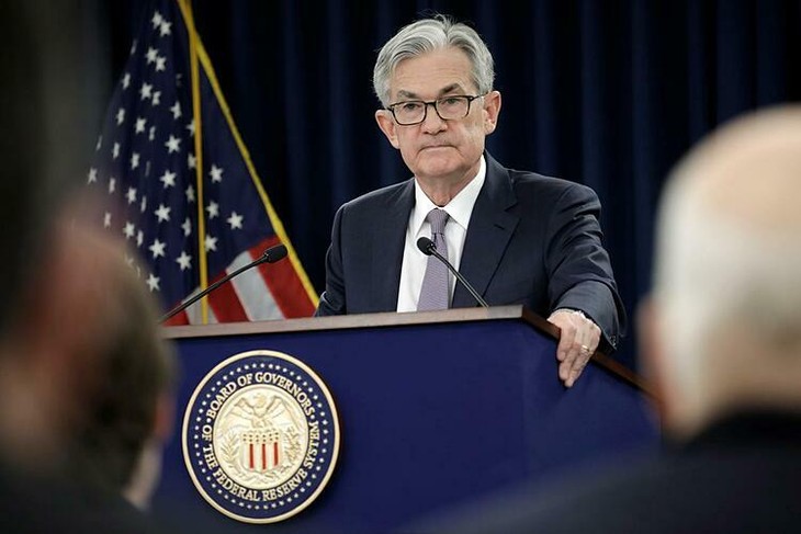Chủ tịch Fed Jerome Powell trong cuộc họp báo hôm qua. Ảnh:Reuters