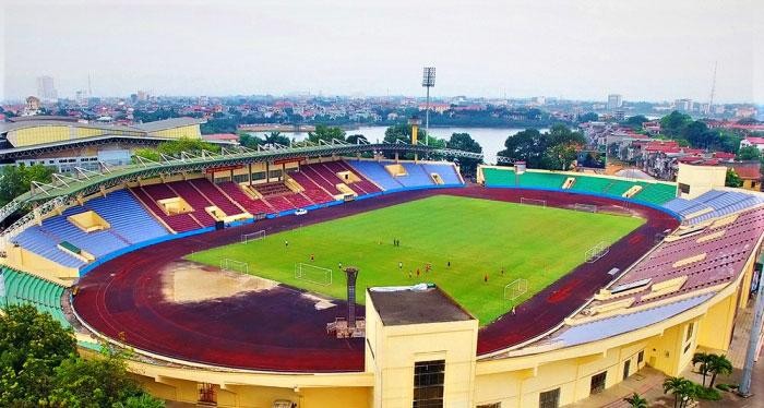 Việc cải tạo, sửa chữa Sân vận động Việt Trì đã cơ bản hoàn thành, sẵn sàng cho việc tổ chức thi đấu môn bóng đá nam SEA Games 31. Ảnh: Công Thành