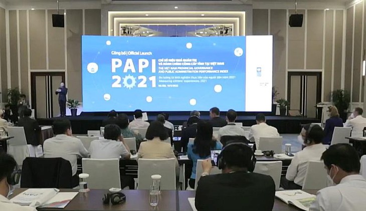Quang cảnh hội nghị công bố chỉ số PAPI năm 2021.