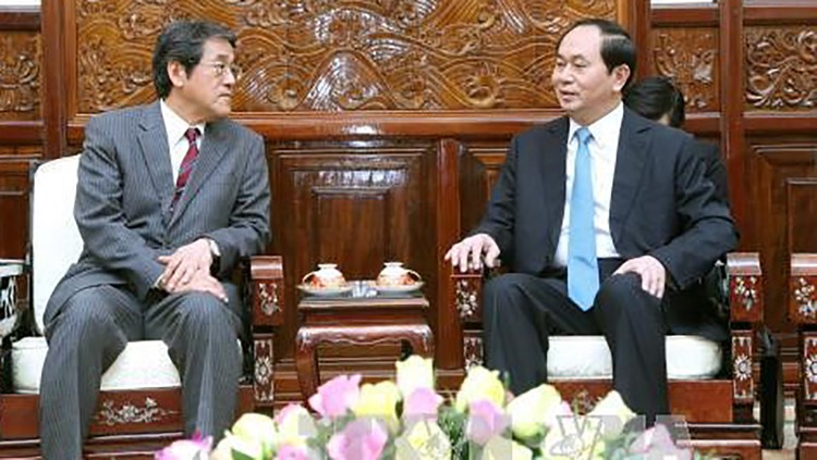 Chủ tịch nước Trần Đại Quang và Đại sứ Nhật Bản Kunio Umeda