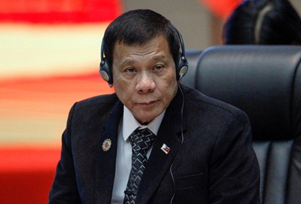 Tổng thống Philippines Rodrigo Duterte tại hội nghị hôm qua. Ảnh: Reuters