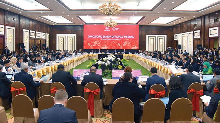 Hội nghị tổng kết quan chức cao cấp (CSOM), sự kiện bắt đầu Tuần lễ Cấp cao APEC khai mạc sáng ngày 6/11, tại Đà Nẵng. Ảnh: Nguyễn Hùng