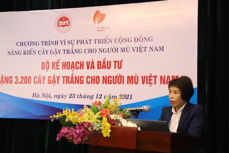Bộ Kế hoạch và Đầu tư trao tặng 3.200 cây gậy trắng cho Hội người mù Việt Nam ảnh 1