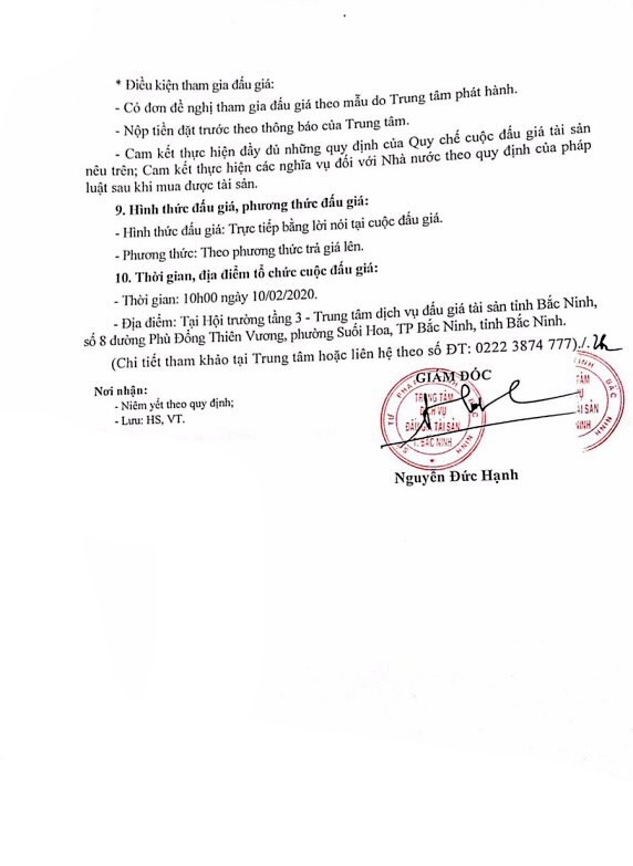 Ngày 10/2/2020, đấu giá tài sản cố định và công cụ dụng cụ tại tỉnh Bắc Ninh ảnh 2
