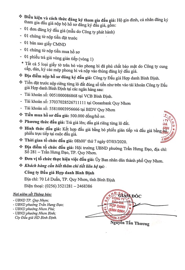Ngày 7/3/2020, đấu giá quyền sử dụng 14 lô đất tại thành phố Quy Nhơn, tỉnh Bình Định ảnh 2