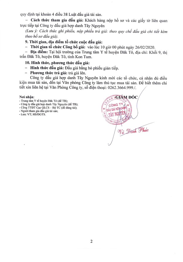 Ngày 26/2/2020, đấu giá xe cứu thương Isuzu tại tỉnh Đắk Lắk ảnh 2