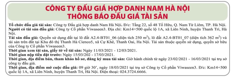 Ngày 18/3/2021, đấu giá quyền sử dụng đất tại huyện Thanh Oai, Hà Nội ảnh 1