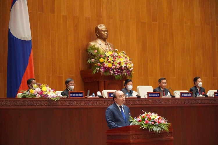 Chủ tịch nước Nguyễn Xuân Phúc phát biểu tại Quốc hội Lào ảnh 1