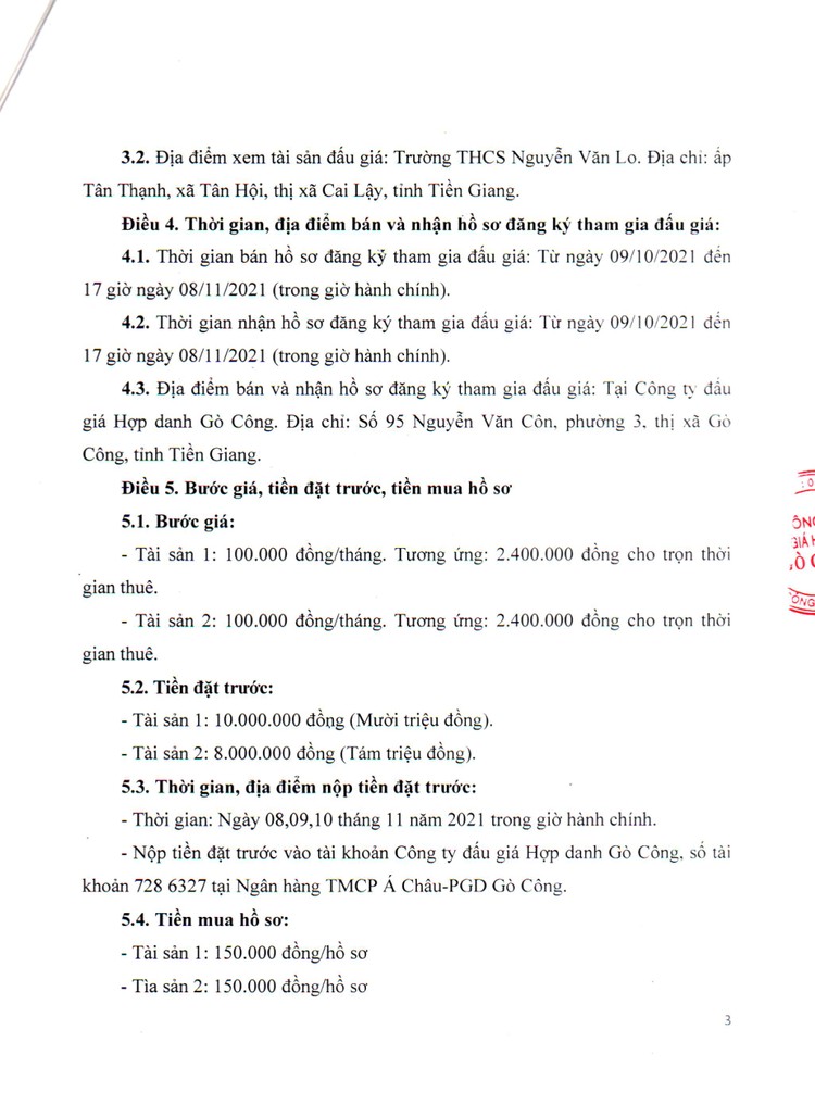 Ngày 11/11/2021, đấu giá cho thuê mặt bằng bán căn tin tại Trường THCS Nguyễn Văn Lo, tỉnh Tiền Giang ảnh 4