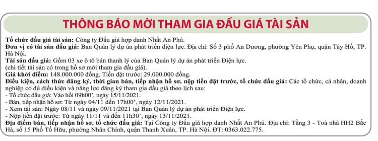 Ngày 15/11/2021, đấu giá 3 xe ô tô thanh lý tại Hà Nội ảnh 1