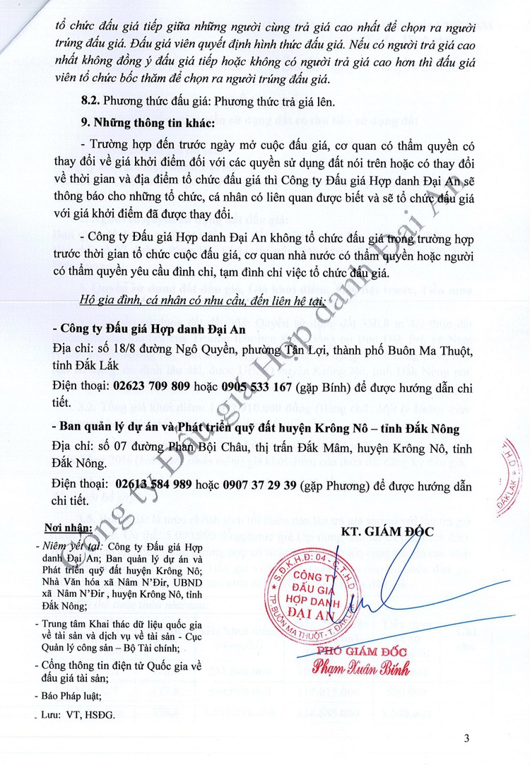 Ngày 3/12/2021, đấu giá quyền sử dụng đất tại huyện Krông Nô, tỉnh Đắk Nông ảnh 4
