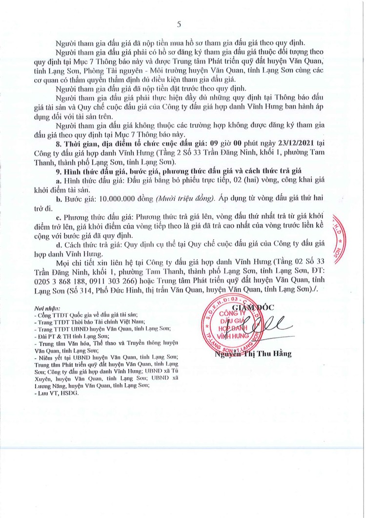 Ngày 23/12/2021, đấu giá quyền sử dụng 7.266,3m2 đất tại huyện Văn Quan, tỉnh Lạng Sơn ảnh 8