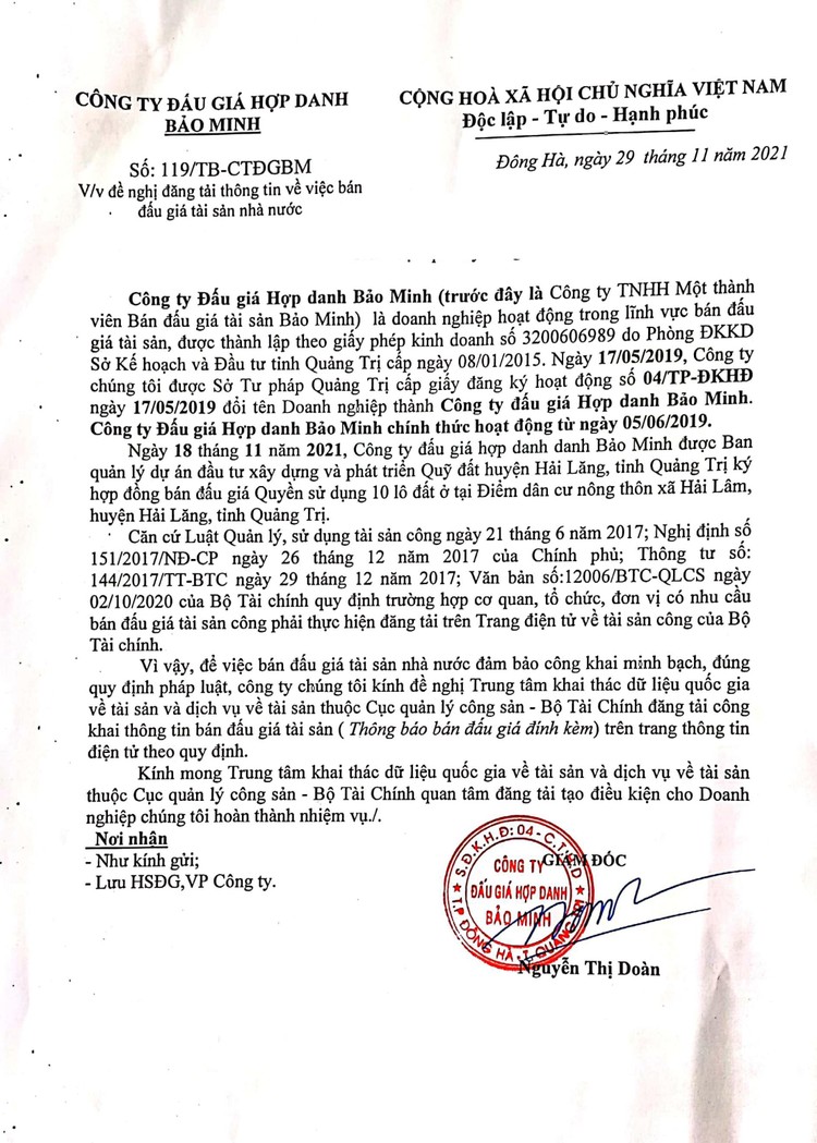 Ngày 24/12/2021, đấu giá quyền sử dụng 15 lô đất tại huyện Hải Lăng, tỉnh Quảng Trị ảnh 2