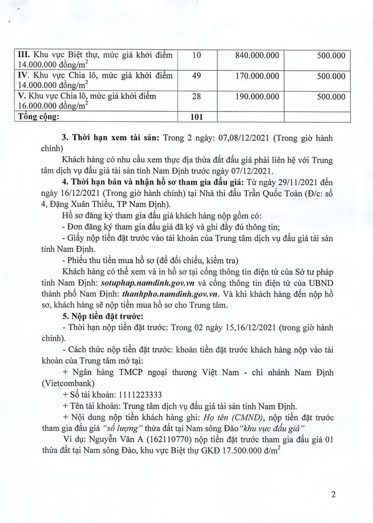 Ngày 19/12/2021, đấu giá quyền sử dụng đất tại TP Nam Định, tỉnh Nam Định ảnh 3