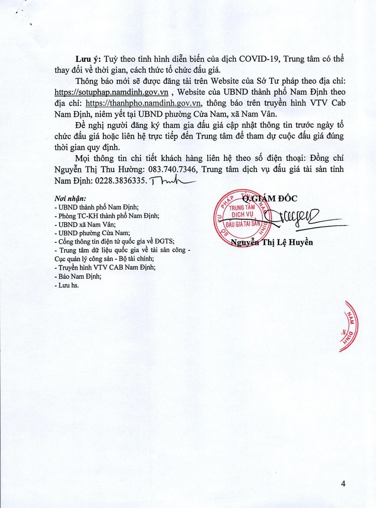 Ngày 19/12/2021, đấu giá quyền sử dụng đất tại TP Nam Định, tỉnh Nam Định ảnh 5