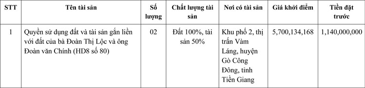 Ngày 21/1/2022, đấu giá quyền sử dụng đất tại huyện Gò Công Đông, tỉnh Tiền Giang ảnh 1