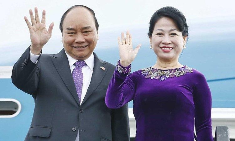 Chủ tịch nước Nguyễn Xuân Phúc và Phu nhân. Ảnh: TTXVN