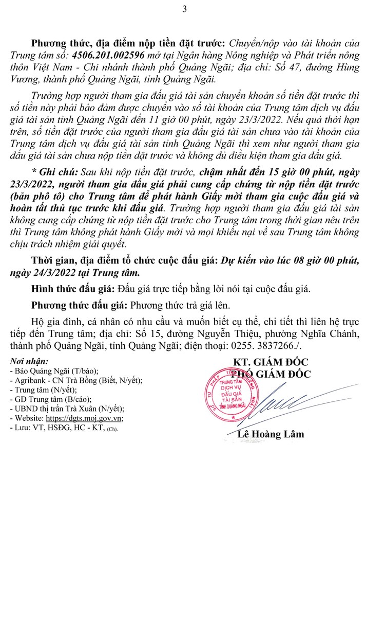 Ngày 24/3/2022, đấu giá quyền sử dụng đất tại huyện Trà Bồng, tỉnh Quảng Ngãi ảnh 5