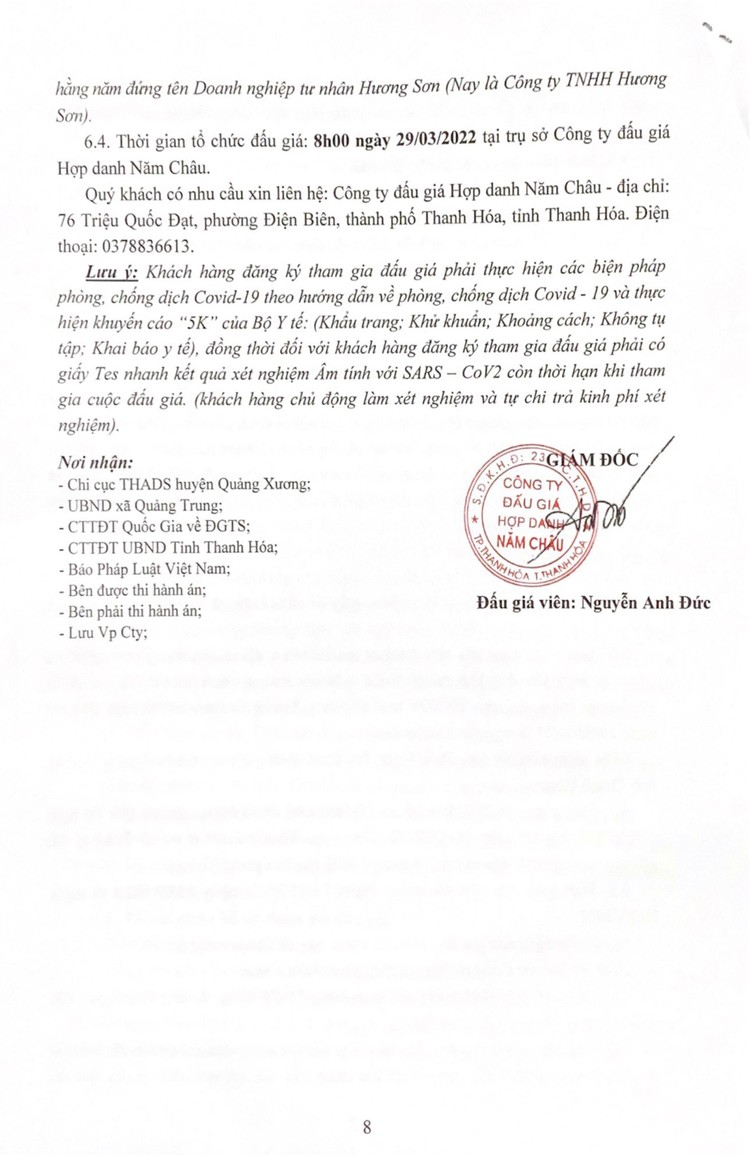 Ngày 29/3/2022, đấu giá quyền sử dụng đất tại huyện Quảng Xương, tỉnh Thanh Hóa ảnh 9