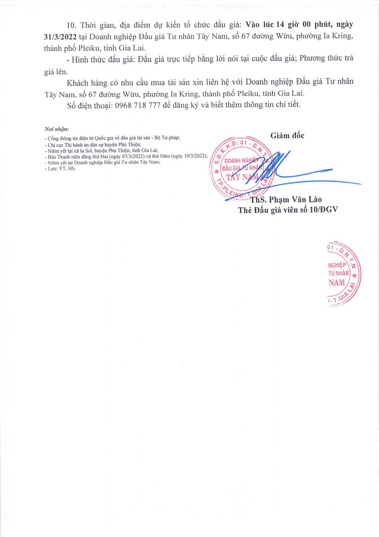 Ngày 31/3/2022, đấu giá quyền sử dụng đất tại huyện Phú Thiện, tỉnh Gia Lai ảnh 3