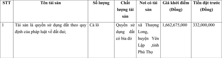 Ngày 7/4/2022, đấu giá quyền sử dụng đất tại huyện Yên Lập, tỉnh Phú Thọ ảnh 1