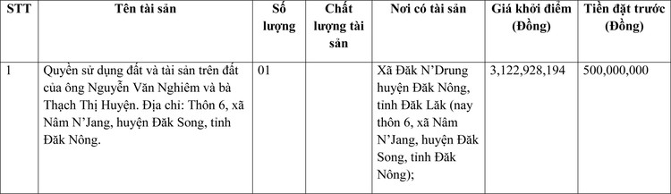 Ngày 1/4/2022, đấu giá quyền sử dụng đất tại huyện Đăk Song, tỉnh Đắk Nông ảnh 1