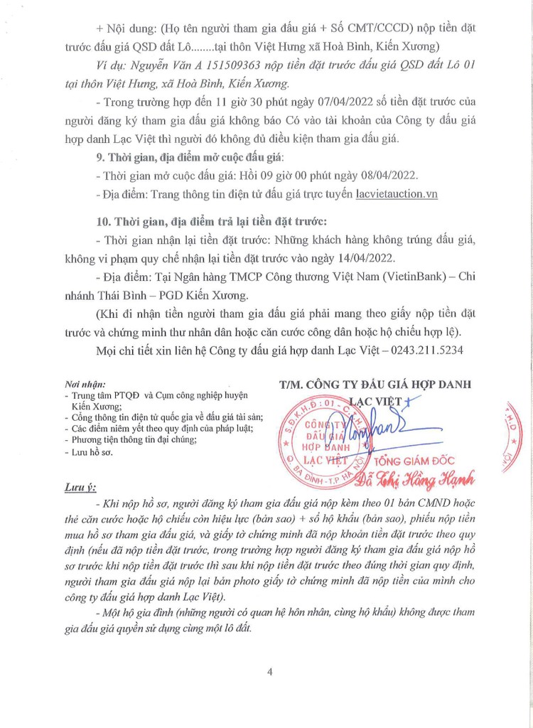 Ngày 8/4/2022, đấu giá quyền sử dụng đất tại huyện Kiến Xương, tỉnh Thái Bình ảnh 5