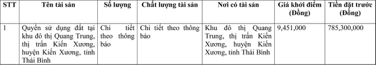 Ngày 8/4/2022, đấu giá quyền sử dụng đất tại huyện Kiến Xương, tỉnh Thái Bình ảnh 1