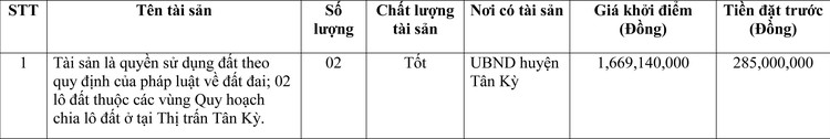 Ngày 6/5/2022, đấu giá quyền sử dụng đất tại huyện Tân Kỳ, tỉnh Nghệ An ảnh 1