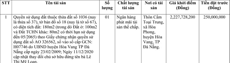Ngày 2/6/2022, đấu giá quyền sử dụng đất tại quận Hải Châu, Thành phố Đà Nẵng ảnh 1