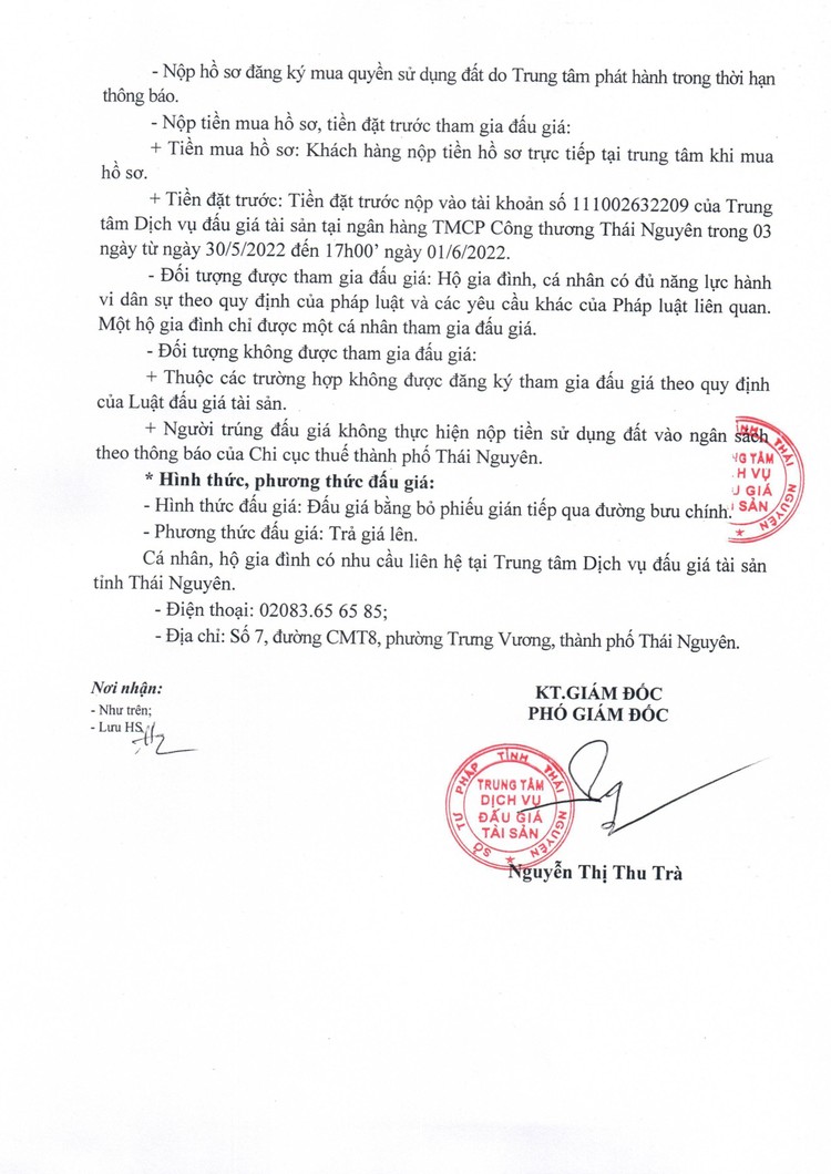 Ngày 2/6/2022, đấu giá quyền sử dụng đất tại thành phố Thái Nguyên, tỉnh Thái Nguyên ảnh 3