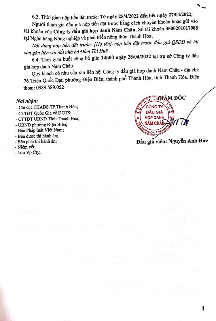 Ngày 21/6/2022, đấu giá quyền sử dụng đất tại thành phố Thanh Hóa, tỉnh Thanh Hóa ảnh 5