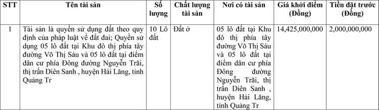 Ngày 16/6/2022, đấu giá quyền sử dụng đất tại huyện Hải Lăng, tỉnh Quảng Trị ảnh 1