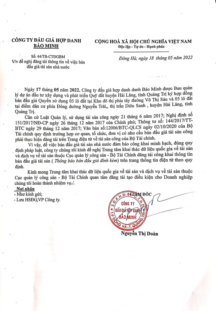 Ngày 16/6/2022, đấu giá quyền sử dụng đất tại huyện Hải Lăng, tỉnh Quảng Trị ảnh 2