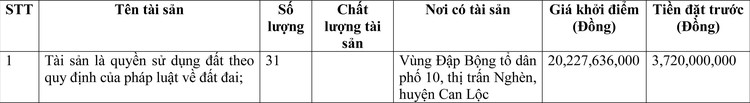 Ngày 17/6/2022, đấu giá quyền sử dụng đất tại huyện Can Lộc, tỉnh Hà Tĩnh ảnh 1
