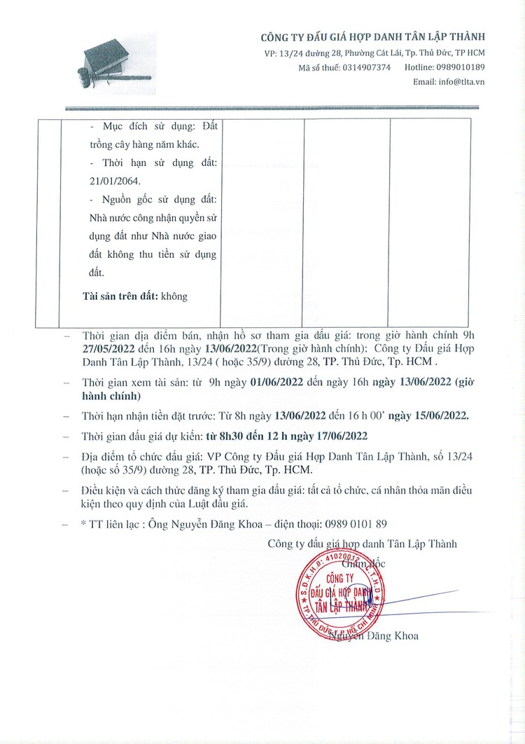 Ngày 17/6/2022, đấu giá quyền sử dụng đất tại quận Gò Vấp và huyện Củ Chi, TP.HCM ảnh 3