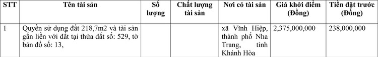 Ngày 17/6/2022, đấu giá quyền sử dụng đất tại thành phố Nha Trang, tỉnh Khánh Hòa ảnh 1