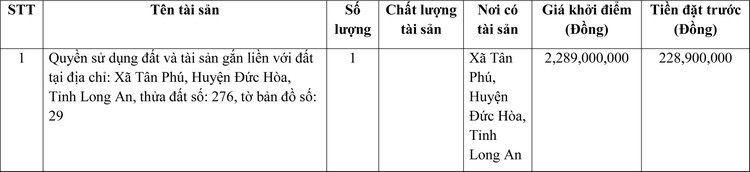 Ngày 23/6/2022, đấu giá quyền sử dụng đất tại huyện Đức Hòa, tỉnh Long An ảnh 1