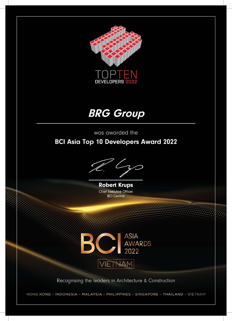 Tập đoàn BRG lần thứ 3 liên tiếp được vinh danh tại giải thưởng BCI Asia Awards 2022 ảnh 2