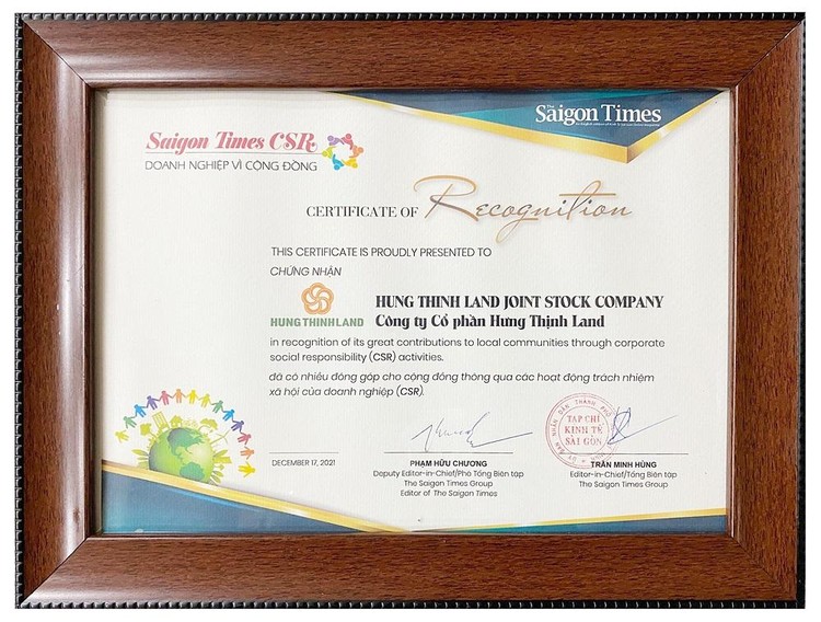 Hưng Thịnh Land được vinh danh doanh nghiệp vì cộng đồng - SAIGON TIMES CSR 2021 ảnh 3